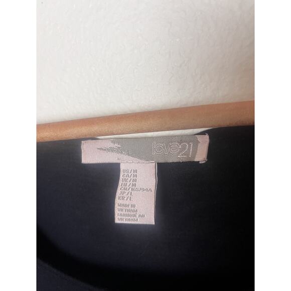 Love 21 Forever 21 Sheer Black Panel Poncho Top Sz Medium Black - Picture 4 of 9